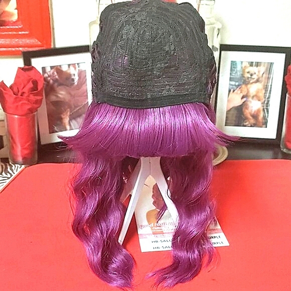 Good Hair Day: Ocean Wave Bob Wig with Bangs (Color Available: OM/M. Purple) - Picture 9 of 12